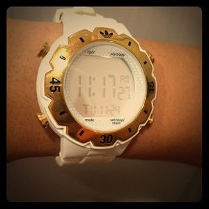 Adidas white w/ gold detail sport watch - digital